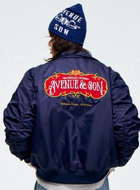 AVENUESON大道之子2025复古刺绣美式飞行夹克一件两穿可拆卸袖子