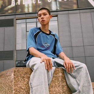 AVENUESON大道之子2025三色刺绣logo明线短袖球衣T恤速干透气