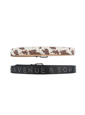 AVENUESON大道之子2026铆钉logo皮带扣双色奶牛腰