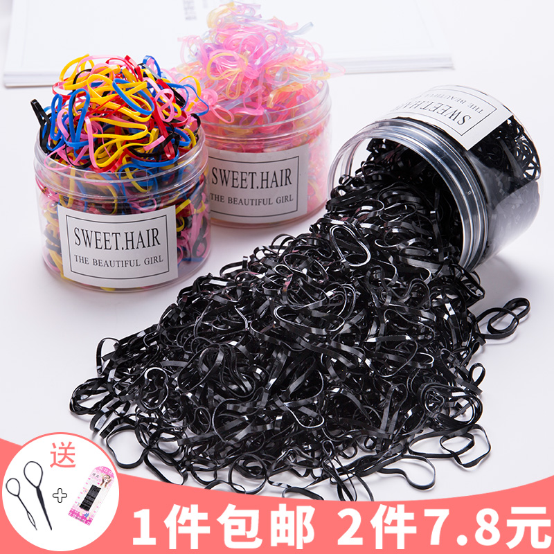 扎头发小皮筋女黑色头饰儿童女童宝宝一次性强拉不断发绳不伤发饰