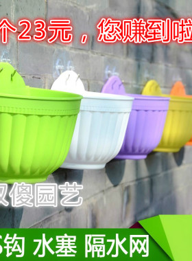 6个促销花盆半挂式挂盆垂吊玫瑰