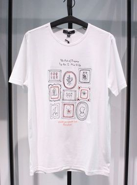 SELECTED斯莱德日常白色圆领夏季针织青春流行休闲半袖短袖T恤