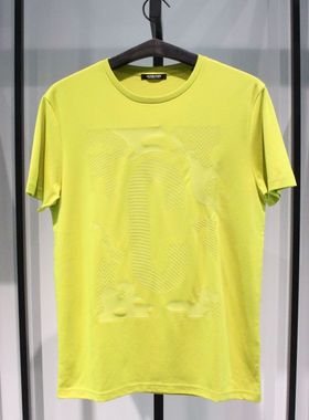 JACKJONES杰克琼斯夏季日常流行胶印黄色大牌圆领休闲短袖半袖T恤