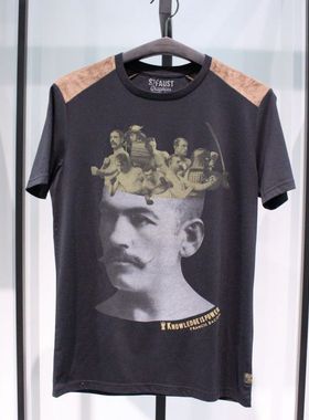 SELECTED思莱德青春黑色人物夏季日常流行休闲圆领短袖半袖T恤