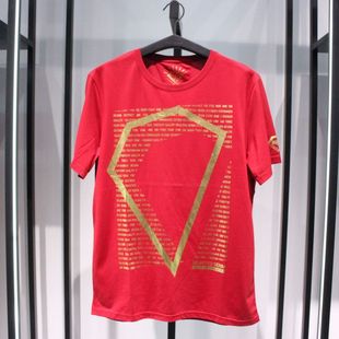 SELECTED思莱德青春日常流行红色钻石夏季潮牌休闲短袖半袖T恤