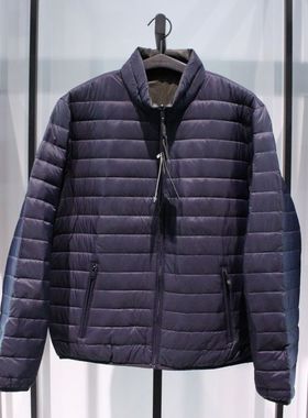 JACKJONES杰克琼斯深蓝色青年保暖轻薄立领羽绒服休闲冬季外套