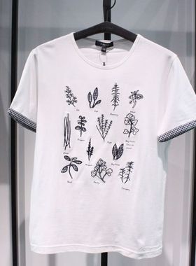 SELECTED斯莱德新款夏季日常通勤休闲圆领白色纯棉短袖半袖T恤