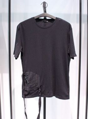 SELECTED思莱德青春流行夏季日常纯黑色个性圆领休闲短袖半袖T恤