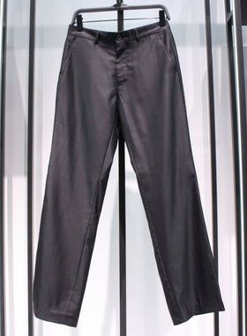 SELECTED思莱德羊毛加桑蚕丝奢侈纯黑色夏季春秋亮面商务正装西裤