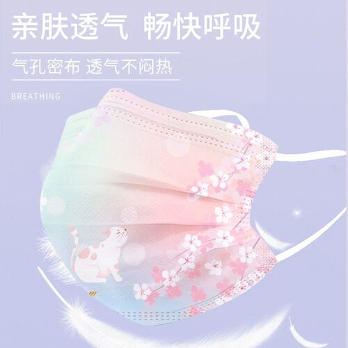 2026新款夏季防晒樱花渐变口罩薄款高颜值小红书同款ins显脸小女