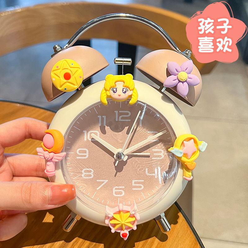 儿童闹钟女孩防摔强力叫醒学生专用起床神器床头桌面简约时钟摆件