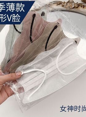 莫兰迪色薄款口罩女透气夏季二层