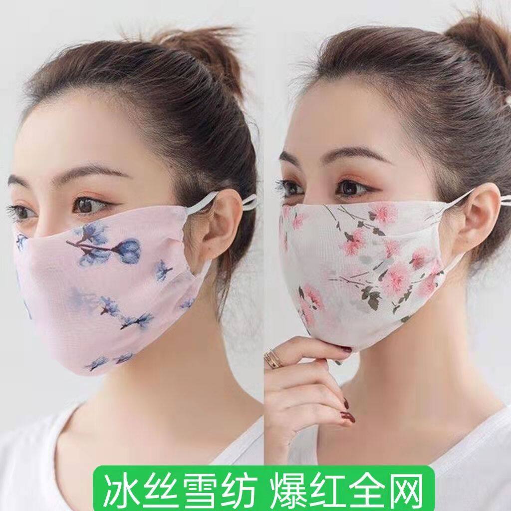 春夏季防晒防紫外线遮阳韩版口罩透气可水洗防尘薄款可调节口罩.