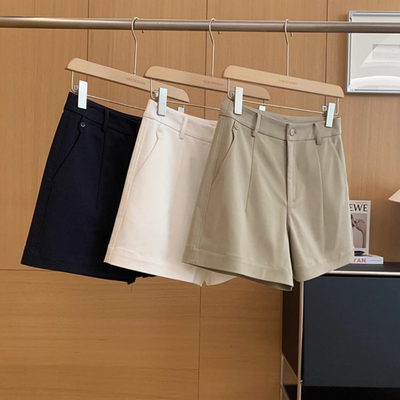短裤立裁立体高腰A字西装裤女