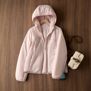 蓬松暖绒 轻量3M新雪丽棉LU系休闲连帽短款棉服外套夹克上衣女