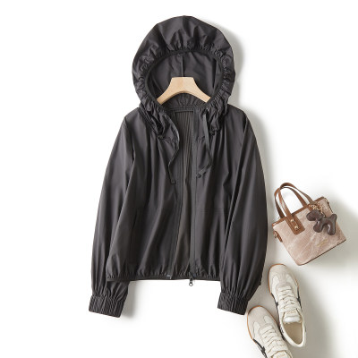 拉链女装休闲风连帽短款外套女