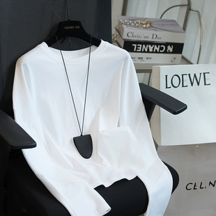 T恤女上衣内搭秋季 立裁廓形宽松显瘦长袖 A41F 新疆长绒棉 虫小小