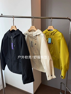 THEWOW户外系列防水防风连帽短款外套26年春新女宽松休闲挺括有型