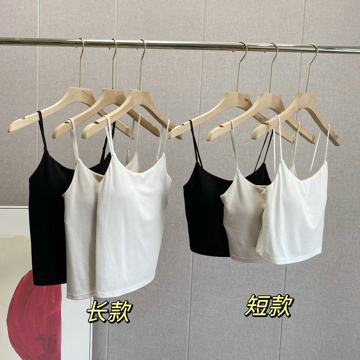 凉感Bra胸垫一体吊带衫莫代尔