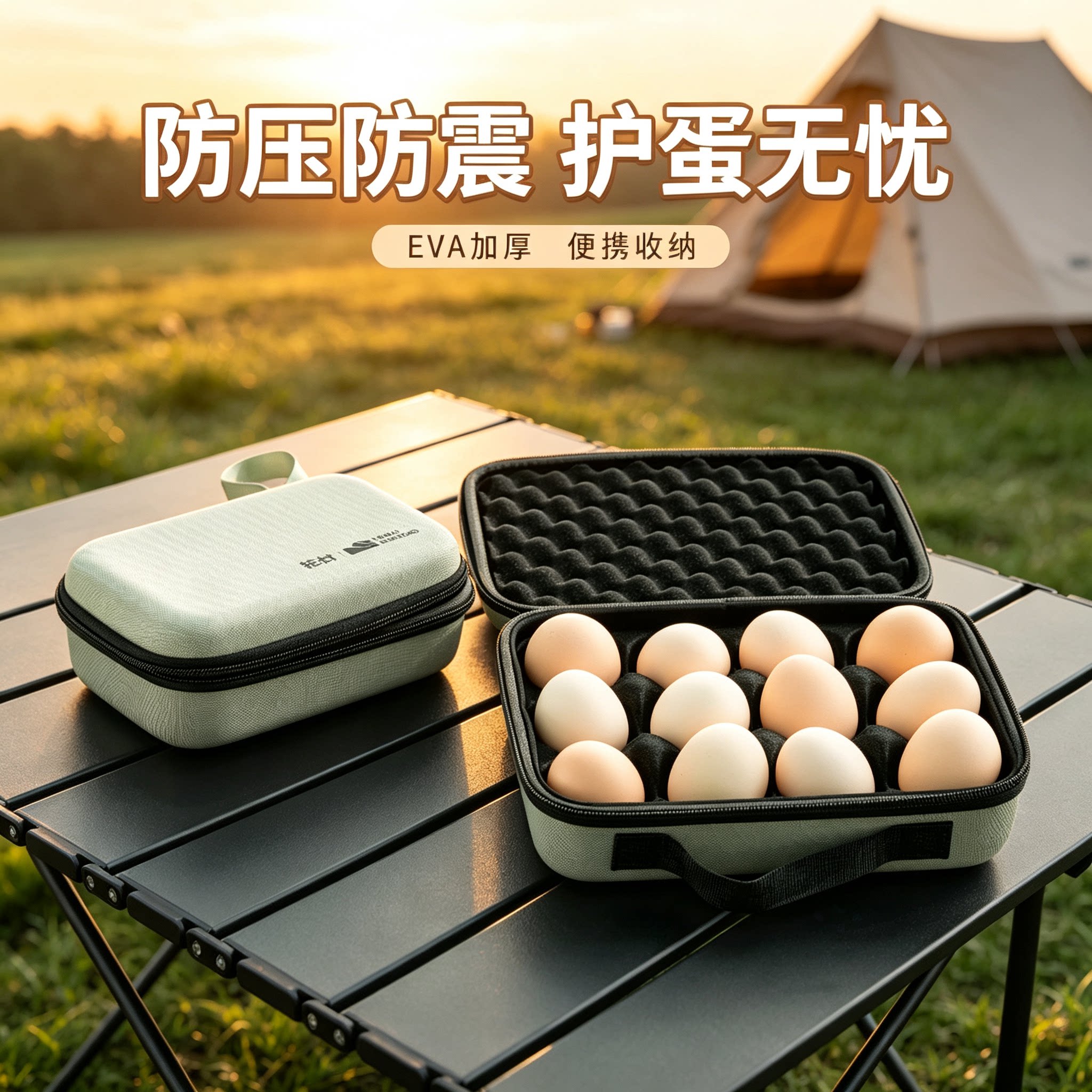 拓村户外露营装鸡蛋的收纳盒子鸭蛋托防摔防震便携保护防碎包装盒图片