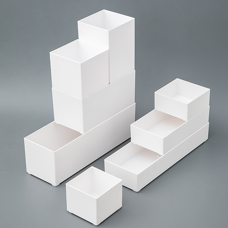 白色直角收纳盒长方形日式