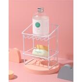 日本双层迷你沥水架浴室肥皂化妆品收纳篮厨房洗碗布钢丝球置物架