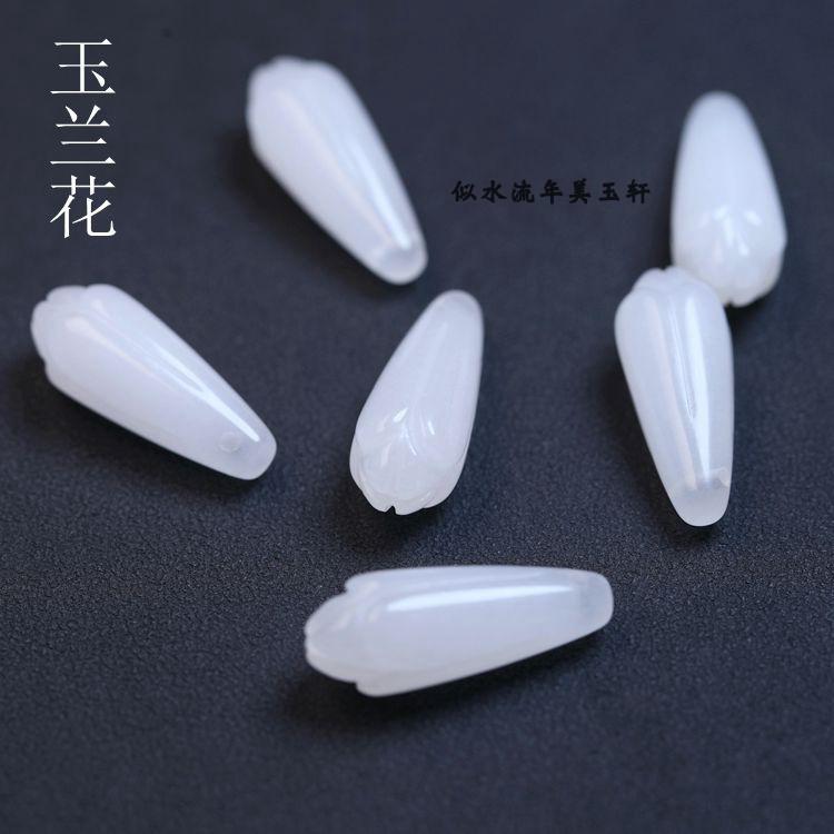 压襟古风配饰耳环吊坠天然白玉髓