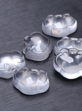 13x16mm天然水沫玉如意宝宝锁吊坠 DIY手链项链小滴溜配饰