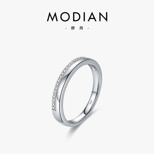 摩典925纯银微镶ins潮戒指