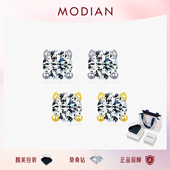 MODIAN摩典莫桑钻S925纯银一对雪花耳钉女轻奢高级感女友生日礼物