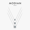 925纯银镶钻1克拉项链女夏锁骨链女友情人节生日礼物轻奢 MODIAN