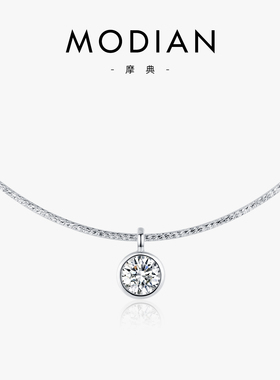 摩典925纯银精致单钻泡泡项链女