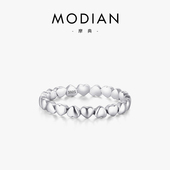 简约设计s925纯银满心戒指简约日韩版 百搭时尚 食指尾戒ins潮银饰