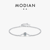 MODIAN摩典莫桑钻手链女S925纯银轻奢高级感经典 圆形百搭单钻手饰