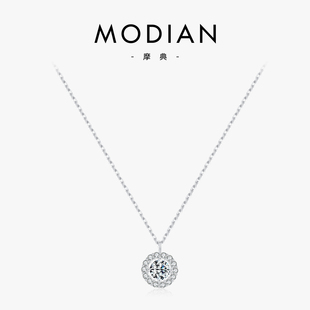 MODIAN摩典S925纯银超闪仿真钻项链女轻奢小众高级感锁骨链礼物女