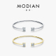 MODIAN纯银手镯女年轻款 银镯子女生日礼物送闺蜜 开口欧美设计款