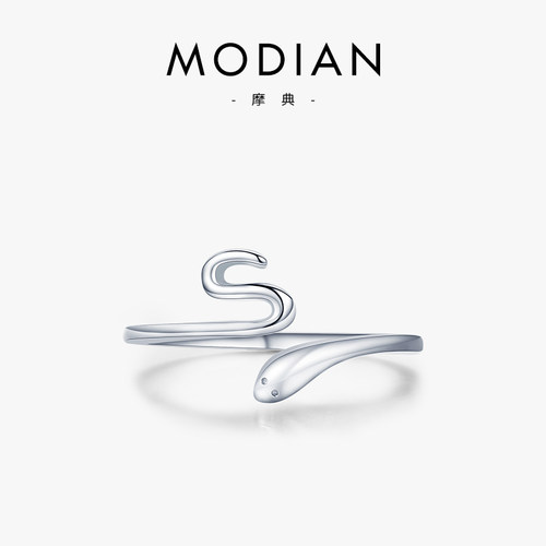 925纯银摩典女开口时尚蛇形戒指
