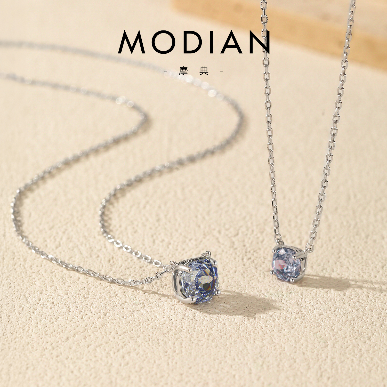 摩典S925纯银玫瑰切高级感锁骨链