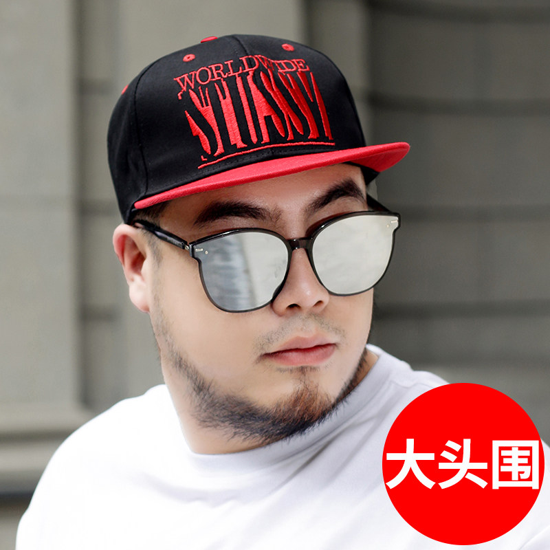 大码平檐遮阳嘻哈帽鸭舌帽加大码图片