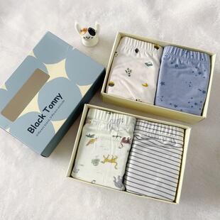 新款小黑托昵儿童内裤棉男童平角裤小黑托尼宝宝莫代尔内裤四角裤