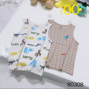 小黑托昵儿童背心男童纯棉莫代尔打底衫外穿男孩薄款无袖衫