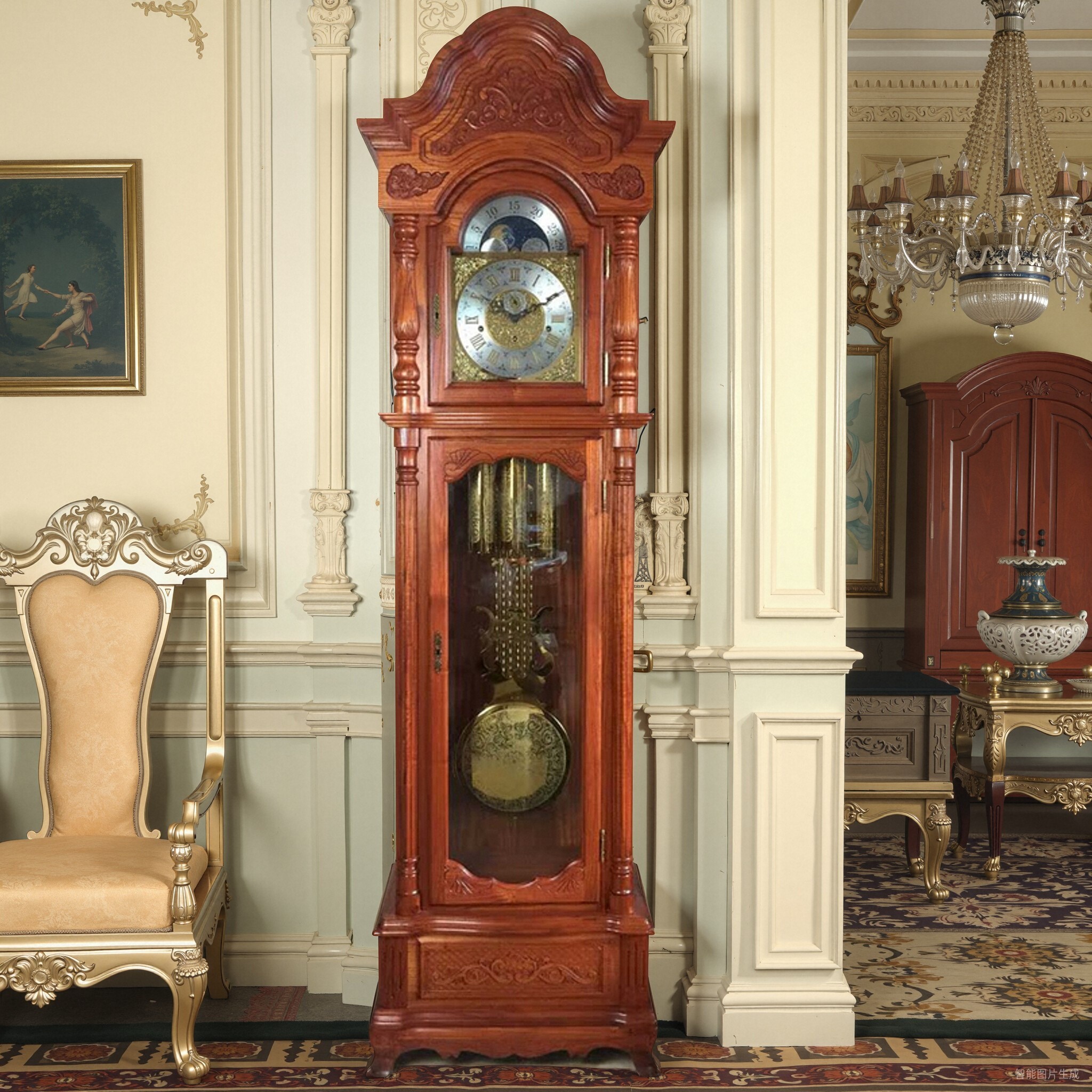 香椿木镇宅落地钟德国进口机芯