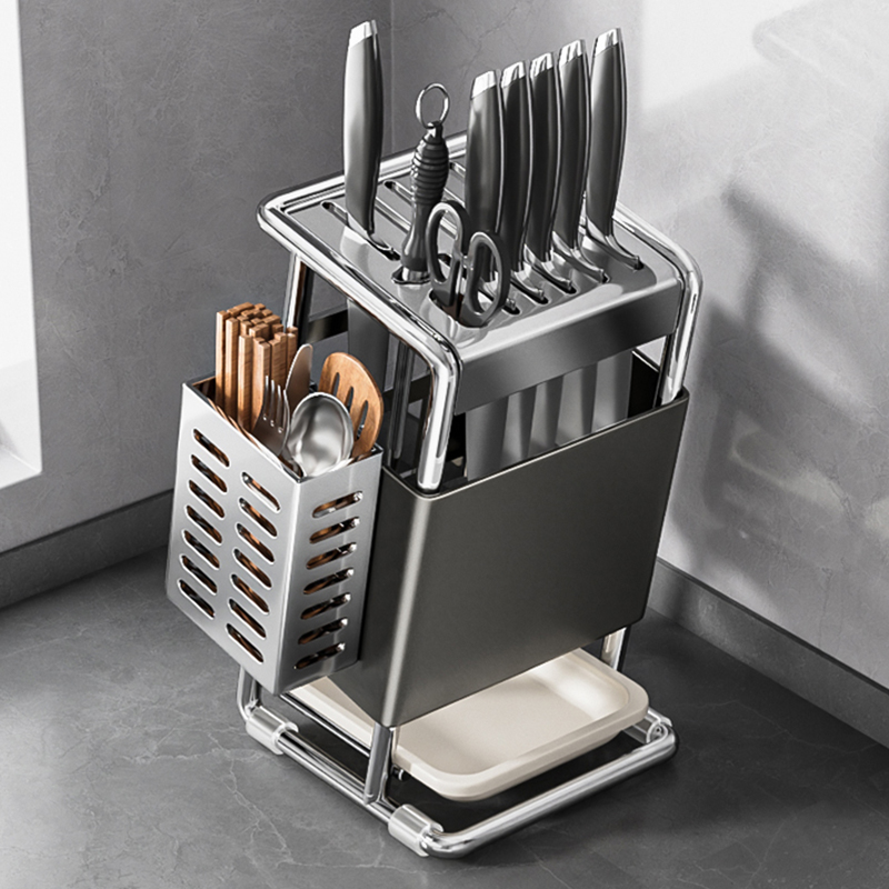 2024新款刀架置物架厨房台面刀座放菜刀架子多功能一体刀具收纳架