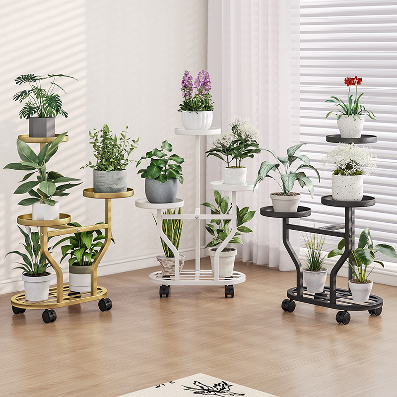 铁艺客厅花架子室内家用新款绿植阳台花架办公室加厚加粗落地层架