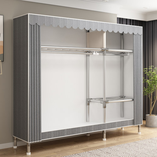 简易衣帽架衣柜式晾衣架落地室内挂衣架子家用卧室衣服收置物纳架