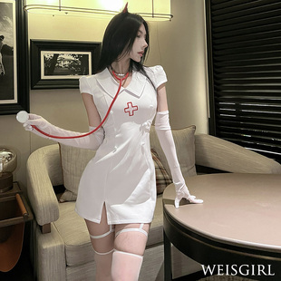 黑涩会日系白衣天使医生性感纯欲cosplay制服套装 女 万圣节护士装