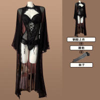 Halloween costume: Sexy dark cat girl, little devil maid, lace pure desire uniform set, cosplay bunny girl thumbnail 4