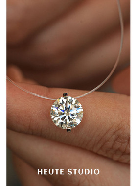 HeuteStudio 人鱼之泪 小众设计 通体纯银S925切割钻石项链锁骨链