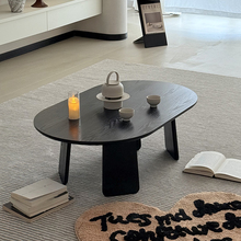 侘寂风黑色实木茶几日式小户型阳台民宿酒店茶桌茶台榻榻米矮桌子