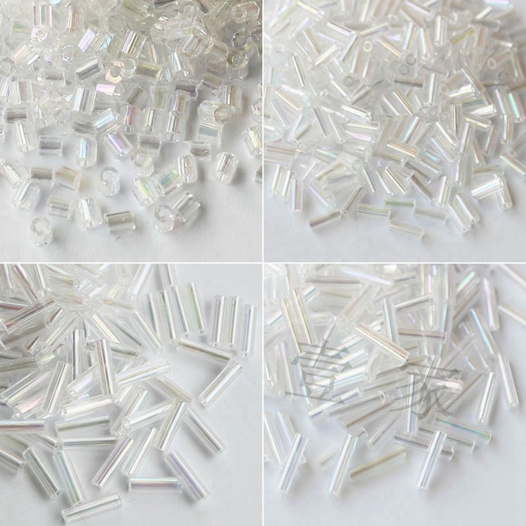 diy台湾透明幻彩玻璃手链管珠